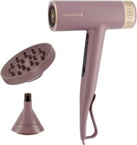 Remington AIRvive™ Haartrockner [leichter langlebiger bürstenloser Digital Motor 110.000U/min] 2 Aufsätze: Diffusor&Stylingdüse (Ionen & Anti-Frizz Technologie,12 Heiz-&Geschwindigkeitsstufen) EC8930