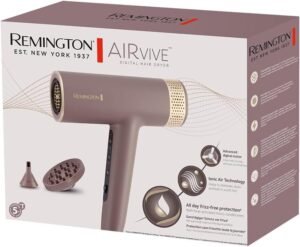 Remington AIRvive™ Haartrockner [leichter langlebiger bürstenloser Digital Motor 110.000U/min] 2 Aufsätze: Diffusor&Stylingdüse (Ionen & Anti-Frizz Technologie,12 Heiz-&Geschwindigkeitsstufen) EC8930