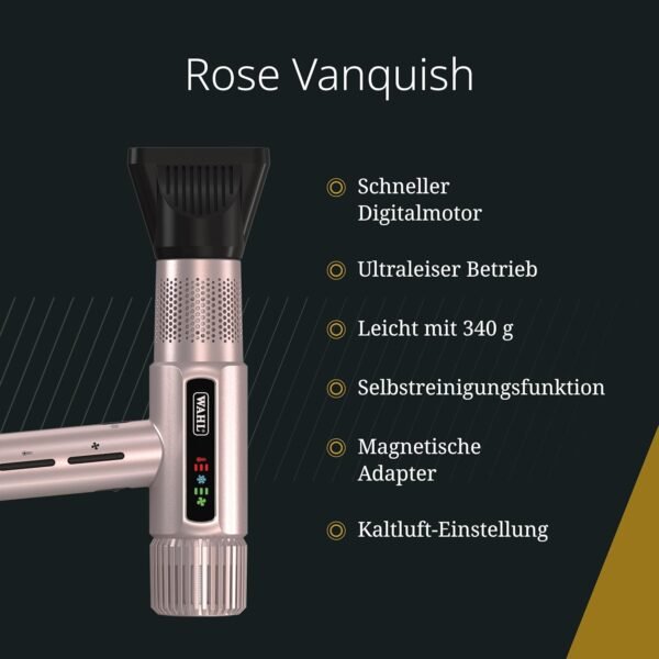 Wahl Vanquish - Professioneller Haartrockner - Schnell trocknend - Föhn mit magnetischen Noozles & Diffusoraufsätzen - Rose Gold