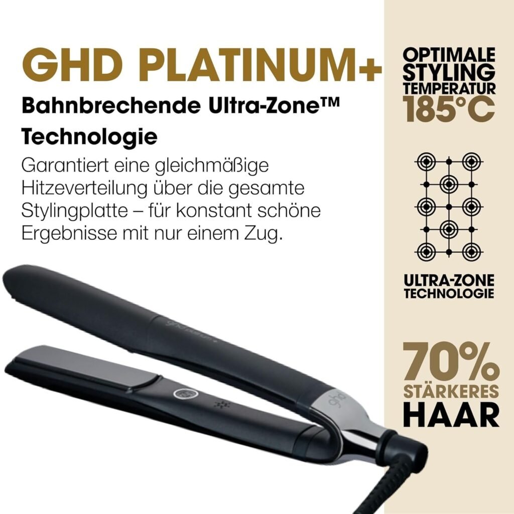 ghd platinum+ Glätteisen: Smarter Styler, für alle Haartypen, 26mm Platten, stärkeres Haar, mehr Glanz, 2x mehr Farbschutz, unschlagbare Stylingergebnisse, ohne extreme Hitzeschäden