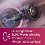 Philips Hochgeschwindigkeits-Haartrockner Serie 8000, ThermoShield Advanced, Ionic, Stylingdüse & Diffusor, Kopfhautpflege, 1400 W, Rose Champagne, Modell BHD837/10