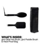 ghd Glide Festliches Geschenkset – Glättende Heißbürste mit Paddelbürste und hitzebeständiger Tasche, krausfreies Finish