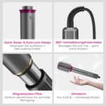 7-in-1 Hairstyler, Airstyler, Lockenstab Auto-Wrap, Ionen Föhn, Keine Hitzeschäden, Schnelltrocknendes & Flusenfrei Styling, Professioneller Rundbürstenföhn, Glätteisen mit Reisetasche