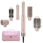 8-in-1 Airstyler – Haartrockner mit Dualspannung und Föhnbürste, inkl. Reisetasche. Automatischer Lockenaufsatz (L/R), schnelles Trocknen, frizzfreies Volumen & Styling ohne Hitzeschäden