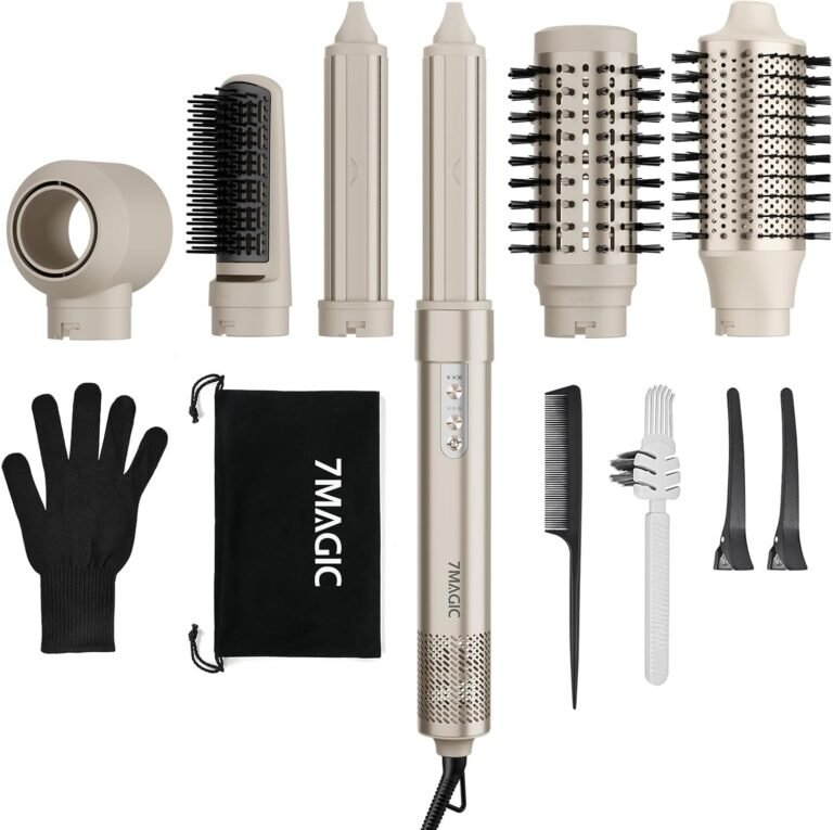 7MAGIC 6 in 1 Airstyler, Hairstyler, Lockenstab Auto-Wrap, Stylen Sie Beach Wave, Ionen Föhn, Professioneller Rundbürstenföhn,Glätteisen, für Besondere Anlässe, Reisen