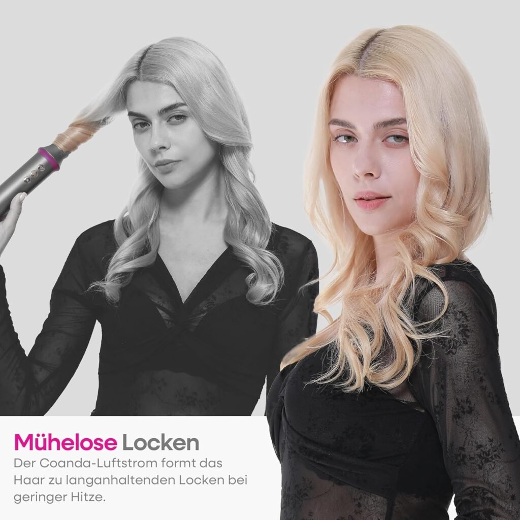 7-in-1 Hairstyler, Airstyler, Lockenstab Auto-Wrap, Ionen Föhn, Keine Hitzeschäden, Schnelltrocknendes & Flusenfrei Styling, Professioneller Rundbürstenföhn, Glätteisen mit Reisetasche