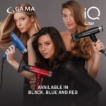 Gama Italy Professional Haartrockner iQ Lite – Leistung 1600W, 110.000 U/min – Oxy Active Technologie für Glanz und langanhaltende Farbergebnisse – Doppelter Filter – Ultraleicht 316g (Schwarz)