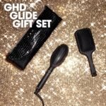 ghd Glide Festliches Geschenkset – Glättende Heißbürste mit Paddelbürste und hitzebeständiger Tasche, krausfreies Finish